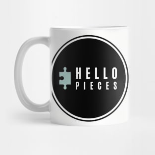 Hello Pieces- Circle Black Mug